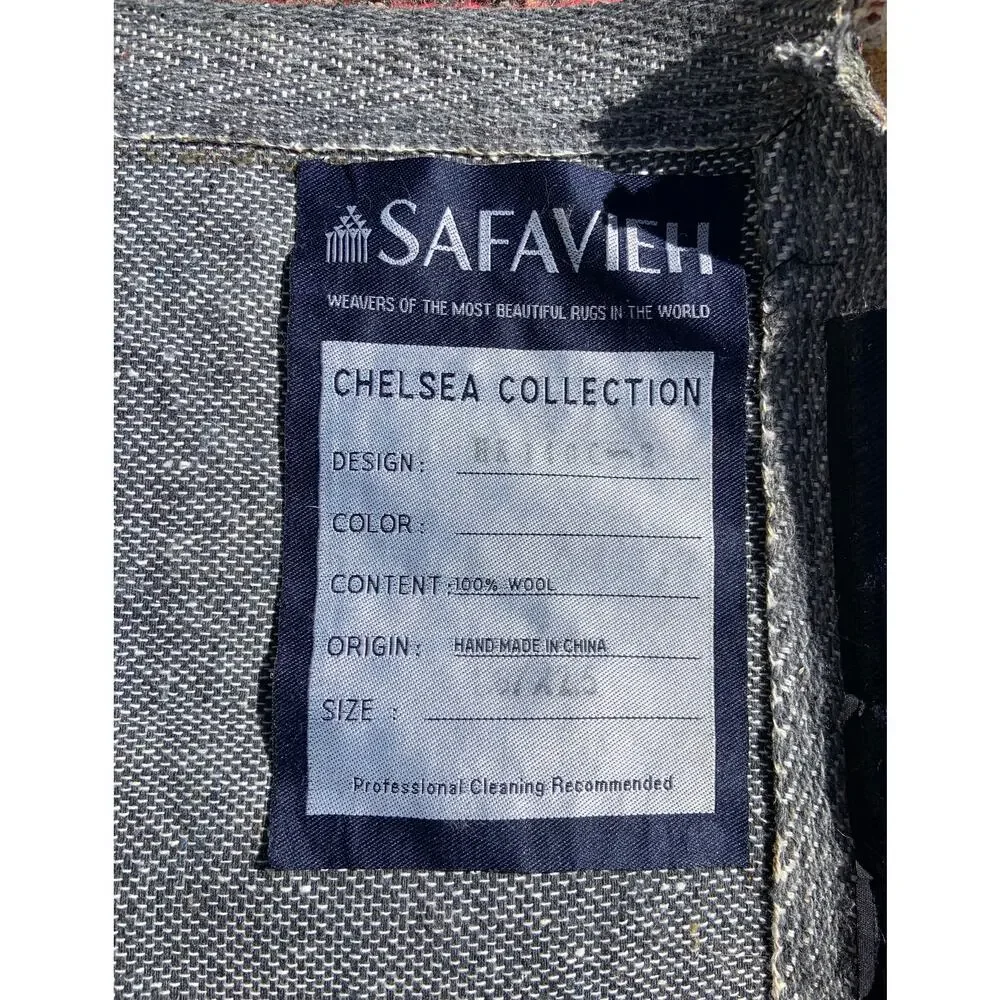 Vtg Safavieh Chelsea Collection Needlework Rug Floor Mat 100% Wool Floral Red